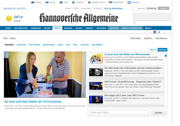 HAZ Online Videobericht - Cupcakes dekorieren mit dem Wetterexperten